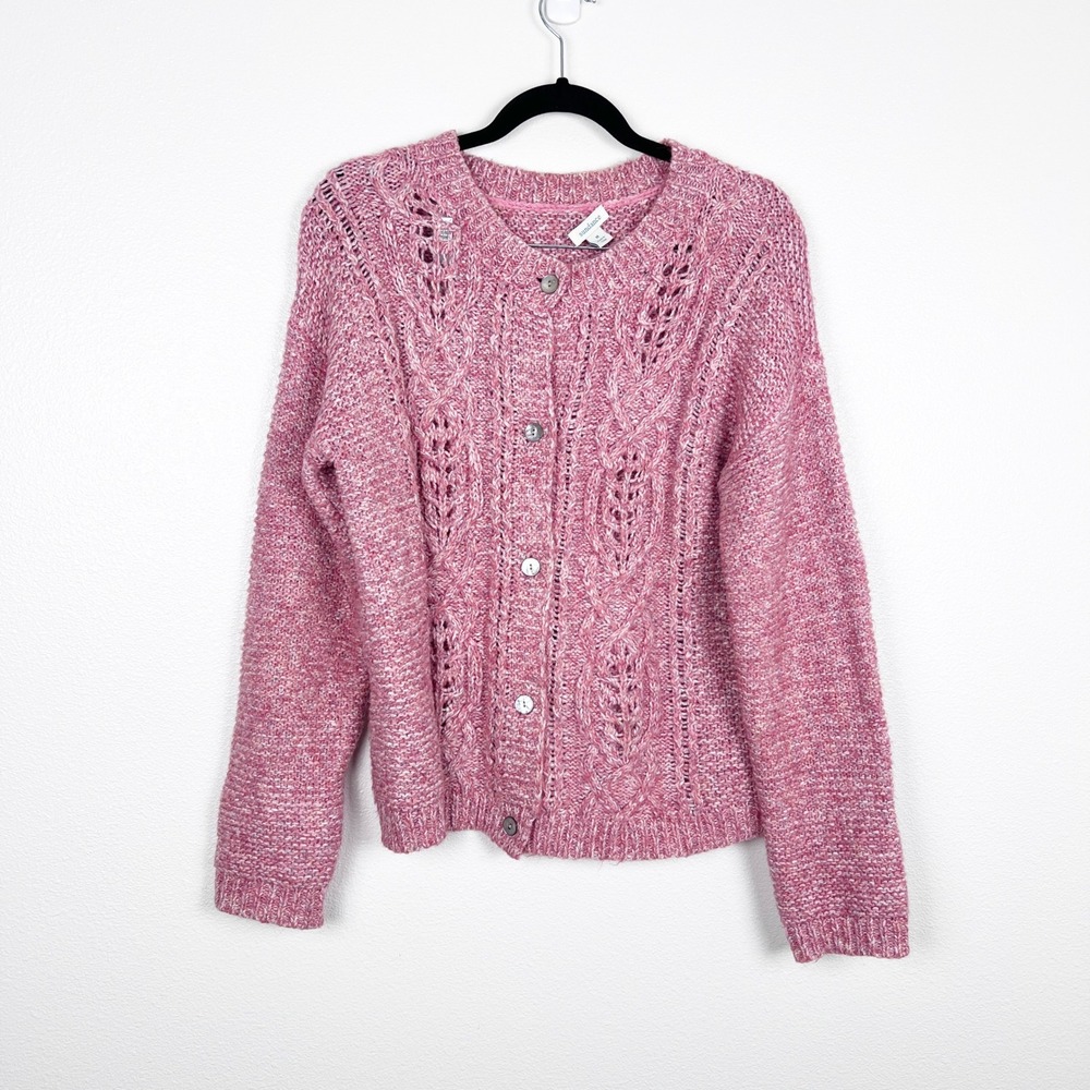 Sundance Women's Cable Knit Sweater Pink Sz M